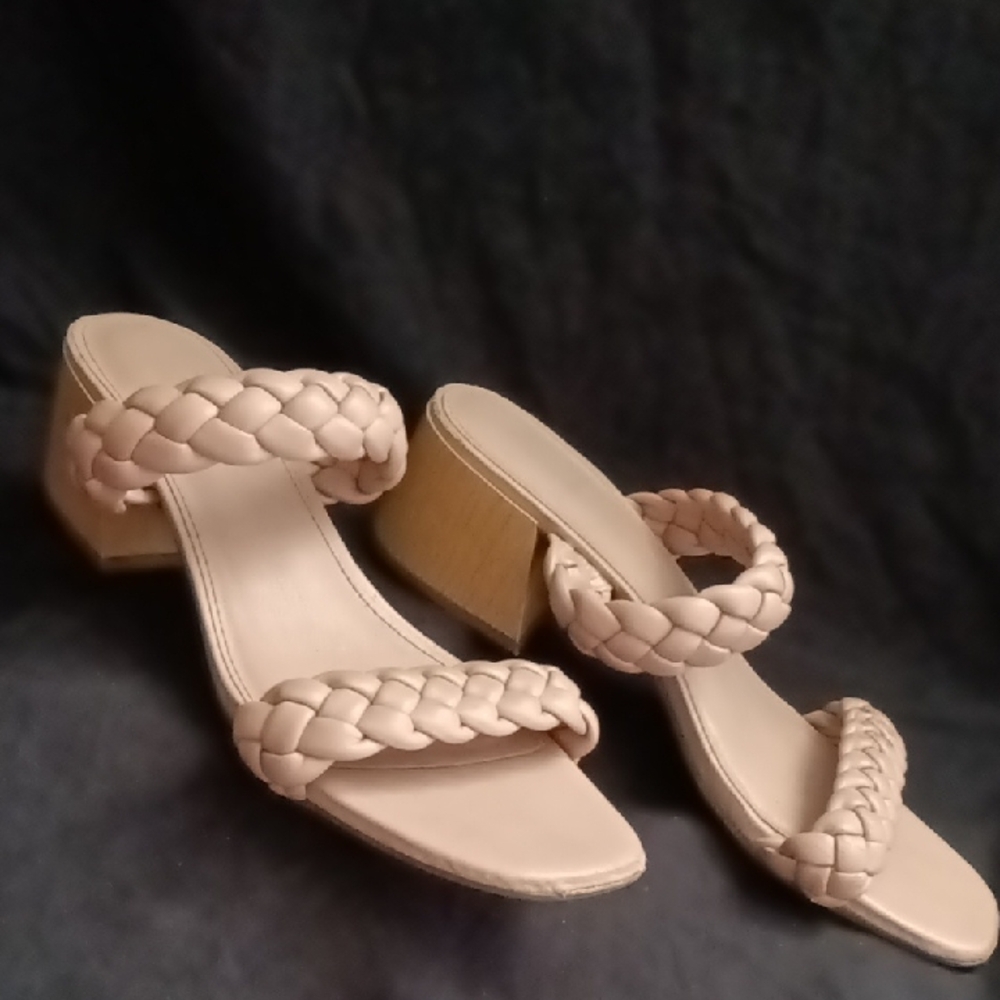 Elegant Braided Women's Heels in Cream